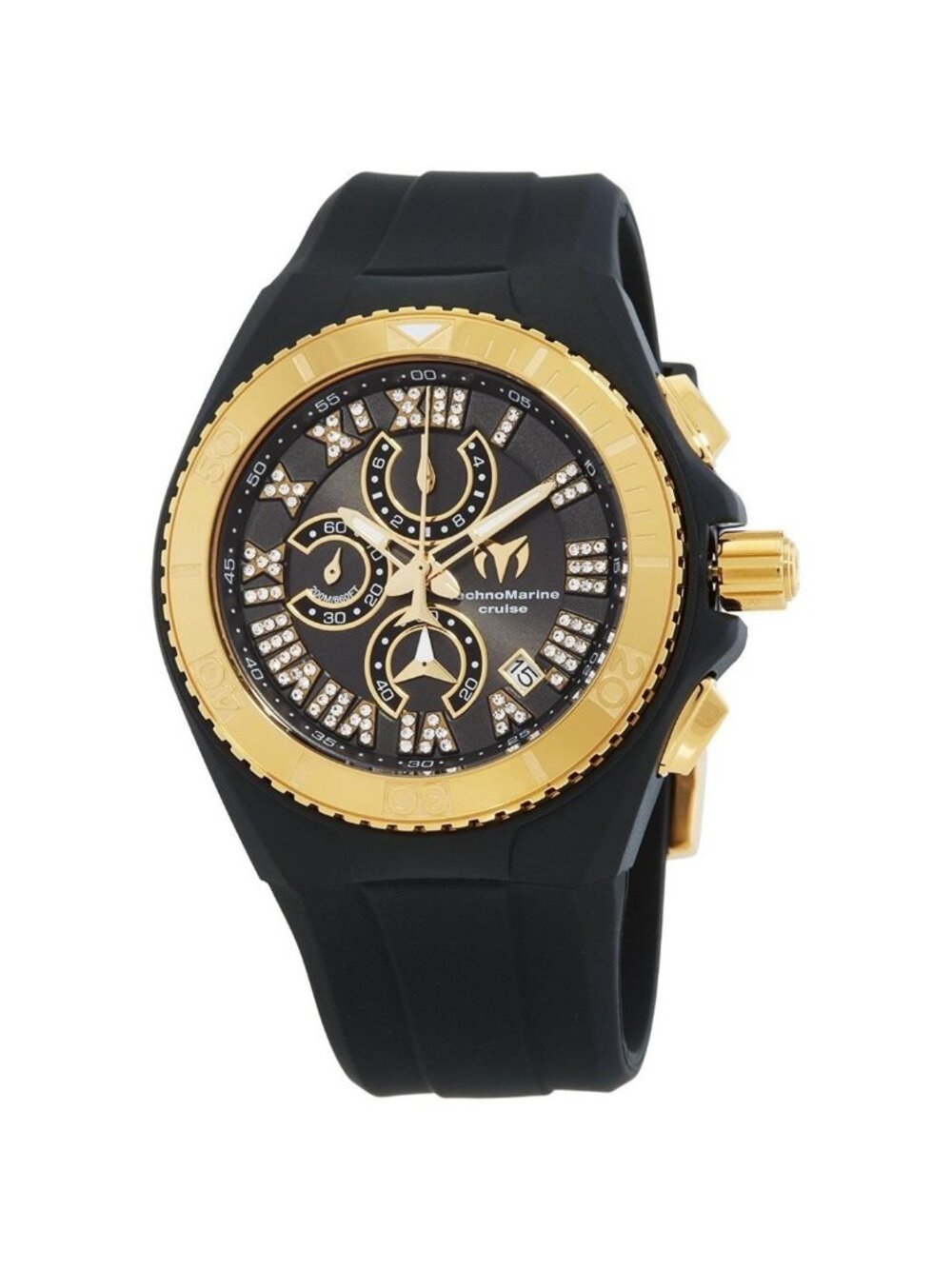 NWT Technomarine Cruise Chronograph Quartz Black Mother of Pearl Dial Men's Watc